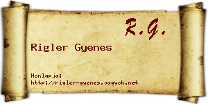 Rigler Gyenes névjegykártya